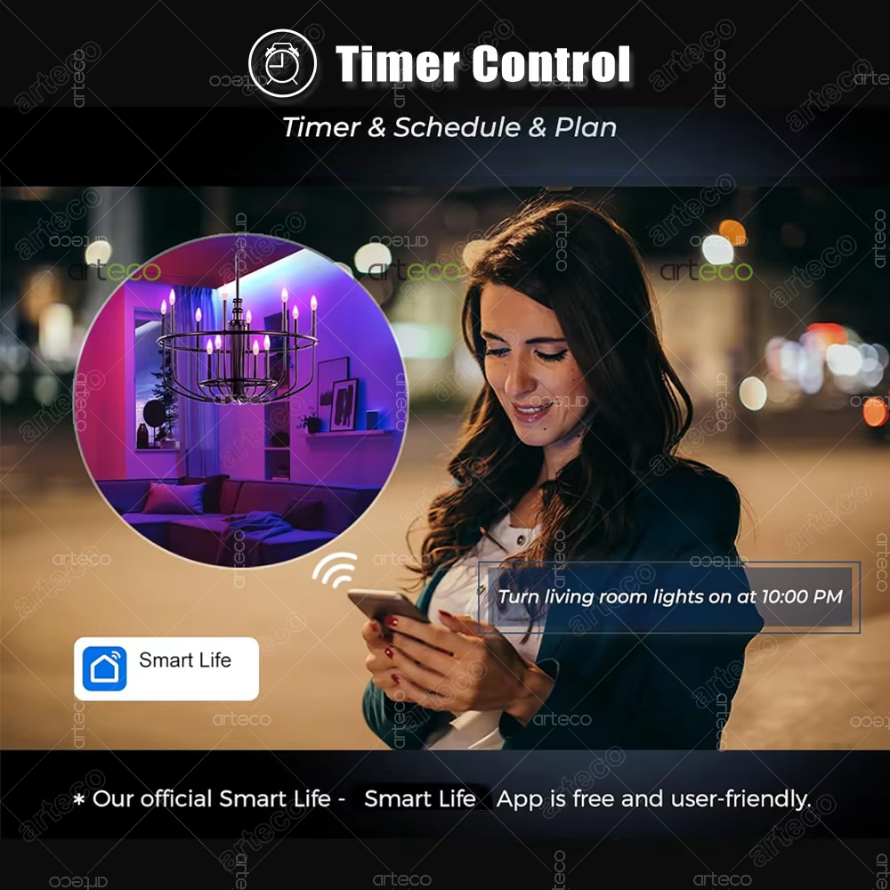 Tuya E14 Led Candle Lamp App C - Smart Light Switch Wifi ulasan dan harga