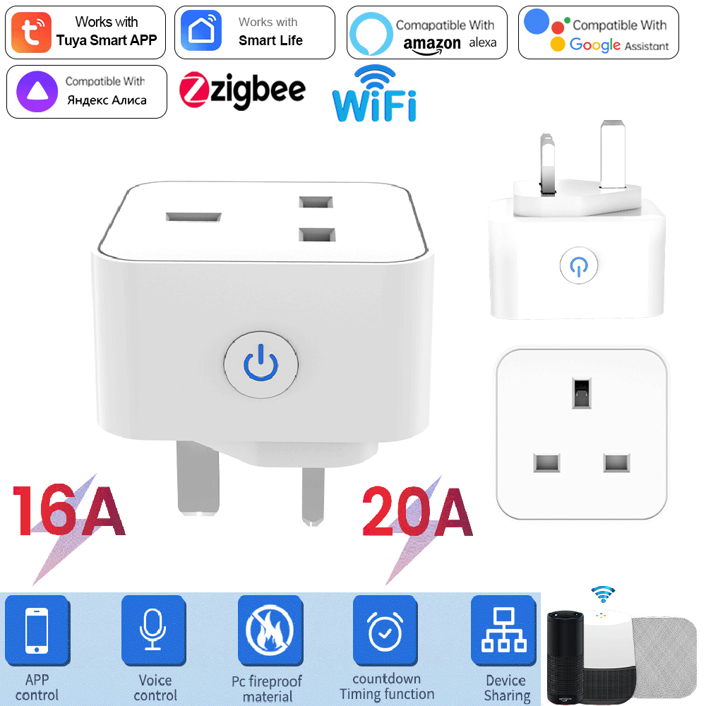 Tuya Smart Socket 16A/20A WiFi - Wifi Smart Plug ulasan dan harga