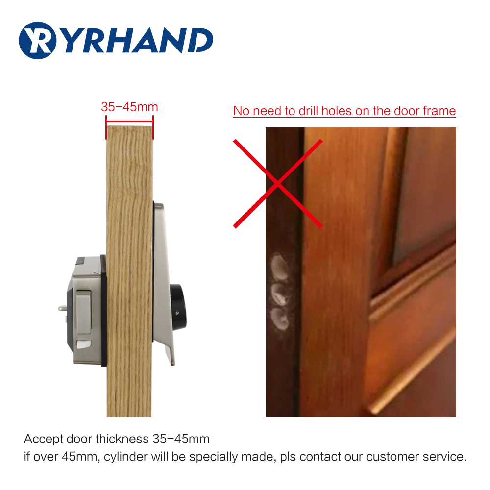 Waterproof Smart door rim lock - Smart Door Lock Wifi ulasan dan harga