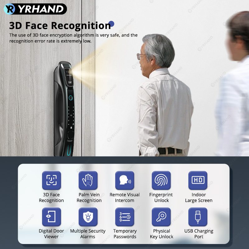 Smart Lock 3D Face Recognition - Smart Door Lock Wifi ulasan dan harga